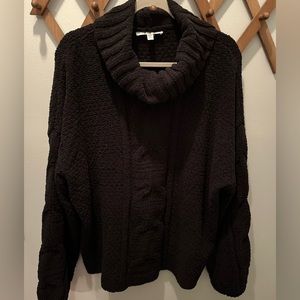 Seven Chenille Oversized Knit Pullover Sweater Sz Xxl Black Cowl neck